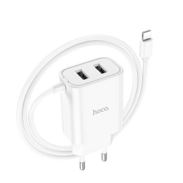 Адаптер мережевий Hoco Lightning Cable Courser dual-port charger C103A |2USB, 2.1A| Адаптер мережевий Hoco Lightning Cable Courser dual-port charger C103A |2USB, 2.1A|