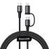 Кабель BASEUS Combo twins 2in1 Cable Type-C to Type-c / Lightning |1m, 60W/3A, PD| (CATLYW-01)