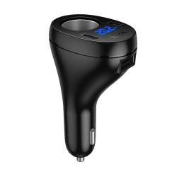 Адаптер автомобільний HOCO Correct three-port cigarette lighter car charger Z61 |2Type-C/1USB/1DC, 17W|