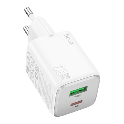Адаптер мережевий Hoco Almighty charger N41 |1USB/1Type-C, 20W/3A, PD/QC|