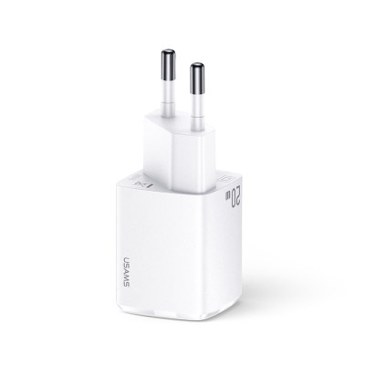 Адаптер мережевий USAMS T37 Super Si Fast Charger US-CC128 |1USB/1Type-C, 20W, PD3.0/QC|