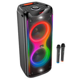 Акустика-караоке HOCO Heritage dual 10-inch RGB light BT speaker DS58 |BT5.0, TWS, TF/USB/AUX, 40Wx2 (120W Max), 3H, 2mic, remorte|
