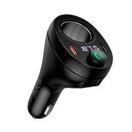 Адаптер автомобільний HOCO Star cigarette lighter car BT FM transmitter E88 |1USB/2Type-C/DC 120W, 35W/3A, PD/QC|
