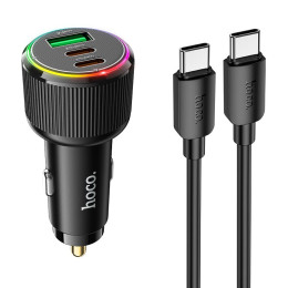 Адаптер автомобільний Hoco Avant-garde Car charger NZ17 (Type-C to Type-C set) |2USB/Type-C, 75W/3A, PD/QC|