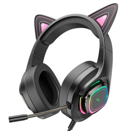 Навушники HOCO Cute cat luminous cat ear gaming headphones W107 Навушники HOCO Cute cat luminous cat ear gaming headphones W107