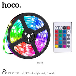 Стрічка на світлодіодах RGB HOCO USB cool LED color light strip DL30 |4M, 20RGB Mode, Remote|