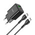 Адаптер мережевий HOCO Type-C to Type-C Cable founder charger set N28 |1USB/1Type-C, 20W/3A, PD/QC|