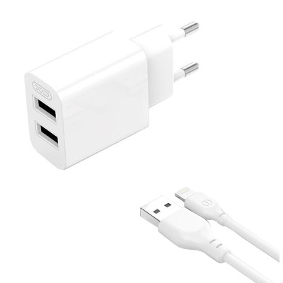 Адаптер мережевий XO Lightning Cable Dual USB Charger L109 |2USB, 2.4A|