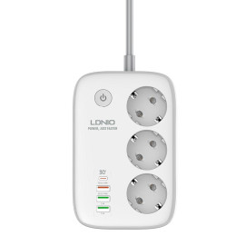 Подовжувач мережевий LDNIO c Wi-Fi SEW3452 |3USB/1Type-C, 3Sockets. QC/PD, 30W/10A, 2m EU Plug|