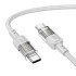 Кабель HOCO Spirit Type-C to Type-C transparent charging data cable U129 |60W/3A, 1.2M|