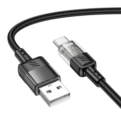 Кабель HOCO Spirit Type-C transparent charging data cable U129 |1.2m, 3A|
