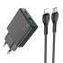 Адаптер мережевий HOCO Type-C to Lightning Delgado dual Port charger N38 |1USB/1Type-C, 20W/3A, PD/QC|