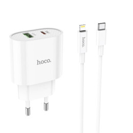 Адаптер мережевий Hoco Type-C to Lightning Cable Lineal C95A |1USB/1Type-C, PD/QC, 20W/3A|