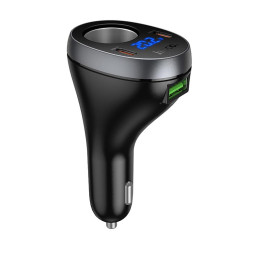 Адаптер автомобільний HOCO Correct cigarette lighter car charger Z61A |2Type-C/1USB/1DC, 60W, PD/QC|