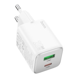 Адаптер мережевий Hoco Almighty charger N41 |1USB/1Type-C, 20W/3A, PD/QC|