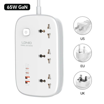 Подовжувач мережевий Ldnio SC3416 |2USB/2Type-C, 3Sockets. QC/PD, 65W/5A, 2m EU Plug|