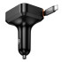 Адаптер автомобільний HOCO Guardian car charger with retractable cable NZ18 |1USB/1Type-C, 65W/3A, PD/QC|