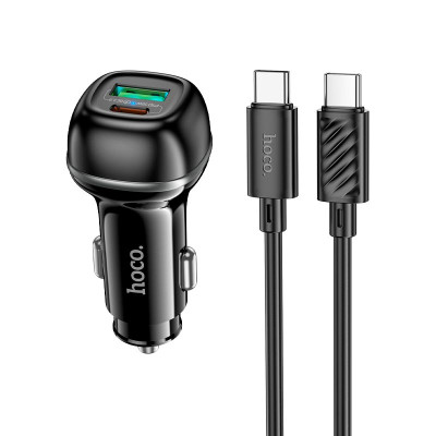 Адаптер автомобільний Hoco Rank dual port Car charger Z58A (Type-C to Type-C set) |1USB/1Type-C, 48W