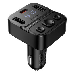 Адаптер автомобільний HOCO Delta car BT FM transmitter E87 |2USB/1Type-C, 35W/3A, PD/QC|