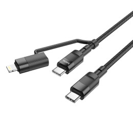 Кабель Hoco Combo 2 in 1 Type-C to Type-C / Lightning Moulder fast charging data cable U106 |1.2m, 5A/100W, PD 20W| Кабель Hoco Combo 2 in 1 Type-C to Type-C / Lightning Moulder fast charging data cable U106 |1.2m, 5A/100W, PD 20W|