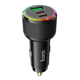 Адаптер автомобільний Hoco Avant-garde Car charger NZ17 |2USB/Type-C, 75W/3A, PD/QC|
