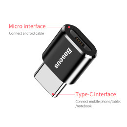 Перехідник BASEUS mini Micro USB to Type-C |2.4A| (CAMOTG-01)