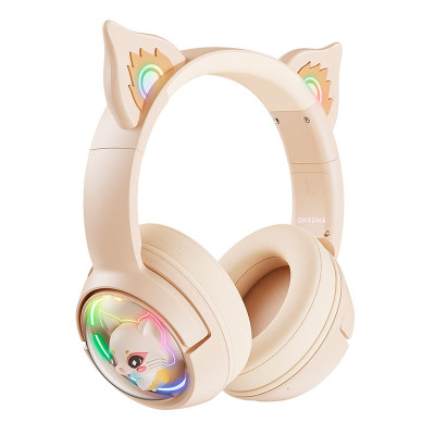 Навушники Onikuma Cat Ear Bluetooth Wireless Gaming Headset B5 |BT/AUX, Type-C, 55H, RGB|