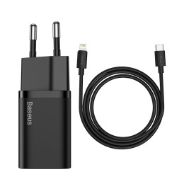 Адаптер мережевий BASEUS Type-C to Lightning Cable Super si Quick Charger Sets |Type-C, QC/PD, 3A, 20W| (TZCCSUP-B03)