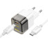 Адаптер мережевий HOCO Type-C to Type-C Cable Transparent tribute single-port C125A |1Type-C, PD/QC, 20W/3A|