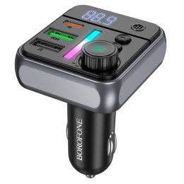 Автомобільний адаптер BOROFONE Ascenso car BT FM transmitter BC50 |2USB/1Type-C, PD/QC, 38W/3A, BT5.4|