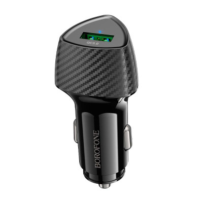 Адаптер автомобільний BOROFONE Solid single-port car charger BZ31 |1USB, 18W/3A, QC|