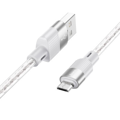 Кабель Hoco X99 Crystal junction Micro USB silicone charging data cable |1m, 2.4A|