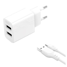 Адаптер мережевий XO Micro USB Cable Dual USB Charger L109 |2USB, 2.4A|