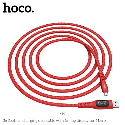 Кабель Hoco Micro USB Sentinel Tming Display S6 |1.2m, 2.4A|