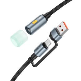 Кабель комбо HOCO USB / Type-C to LED light adapter cable UA38C |0.3M|