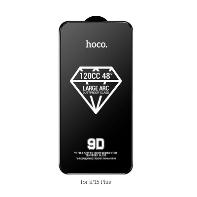 Захисне скло для iPhone15 Plus HOCO 9D large arc dustproof glass (A34)