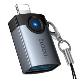 Перехідник HOCO Victory iP male to USB female adapter UA46 |OTG, LED|