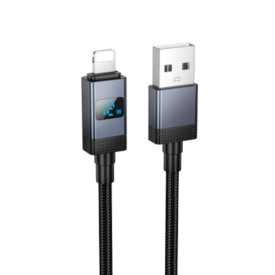 Кабель HOCO Lightning Generous charging data cable with display X118 |1m, 2.4A|