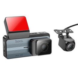 Відеорегістратор HOCO driving recorder 2K display GPS (with rear camera) DV12 |25fps, 3.69", 2K, WiFi|