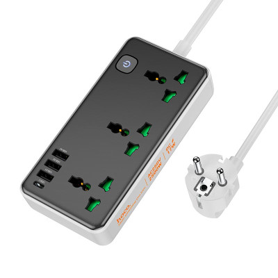 Подовжувач мережевий HOCO Storm 3-position socket AC7A |3USB/1Type-C, 3.4A/17W|