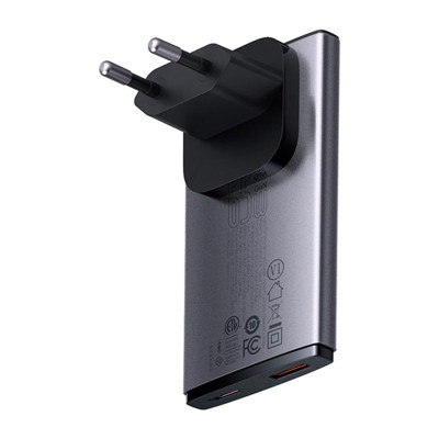Адаптер мережевий Baseus GaN5 Pro Ultra-Slim Fast Charger C+U 65W (Overseas Edition) (CCGP150113)