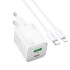 Адаптер мережевий Hoco Type-C to Lightning cable Almighty charger N41 |1USB/1Type-C, 20W/3A, PD/QC|