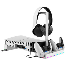 Док-станція IPega Charge stand for PS5 Slim Disc / Digital (PS5 edge controller compatible) PG-P5S039 |RGB, Fan, USB 3.0| Док-станція IPega Charge stand for PS5 Slim Disc / Digital (PS5 edge controller compatible) PG-P5S039 |RGB, Fan, USB 3.0|