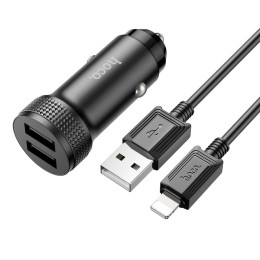 Адаптер автомобільний Hoco Lightning Cable Level dual port Car charger Z49 |2USB, 12W, 2.4A|