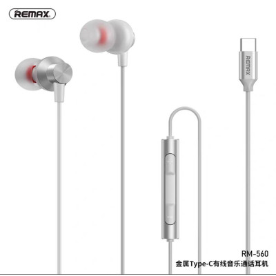Навушники REMAX Type-C Metal Wired Earphone RM-560