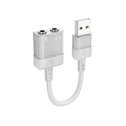 Перехідник HOCO Spirit 2-in-1 transparent external sound card for earphones USB to 3.5 mm LS37 |15cm, DAC| Перехідник HOCO Spirit 2-in-1 transparent external sound card for earphones USB to 3.5 mm LS37 |15cm, DAC|