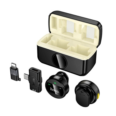 Мікрофон HOCO Bright 2-in-1 wireless microphone with case (iP/Type-C) L22 |2.4G, 15m, 5-6h|