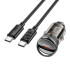 Адаптер автомобільний Hoco sight single Port Car charger Z53 (Type-C to Type-C set) |1Type-c, PD/QC, 30W/3A|