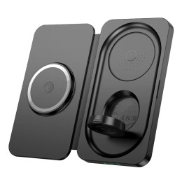 Зарядка Qi HOCO Triumph 3-in-1 travel folding wireless fast charger CQ13 |15W|