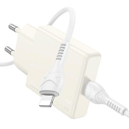 Адаптер мережевий HOCO Type-C to Lightning cable Biscuit single port charger N44 |Type-C, QC/PD, 30W/3A|